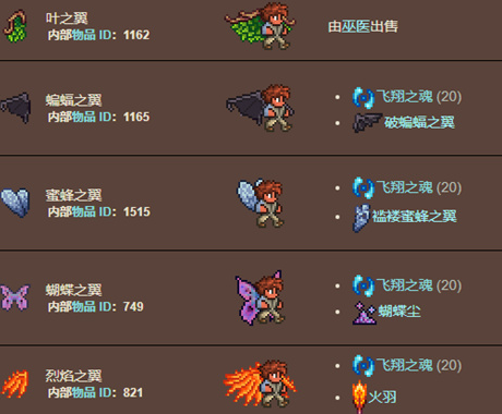 泰拉瑞亚做翅膀要什么工作台