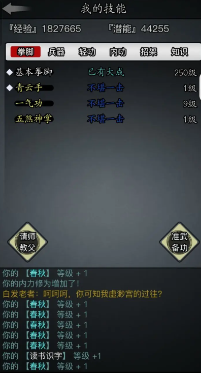 放置江湖虚渺宫学什么武功