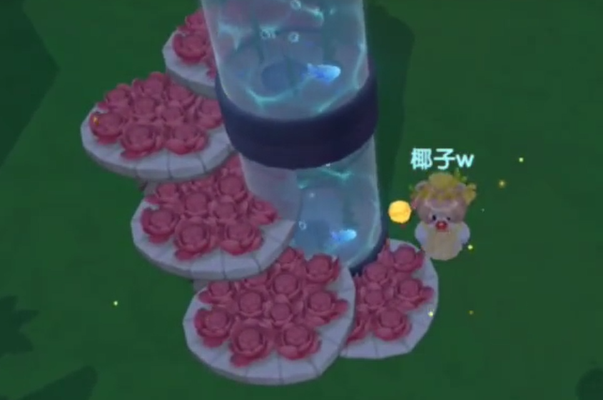 摩尔庄园怎么把花簇弄成楼梯