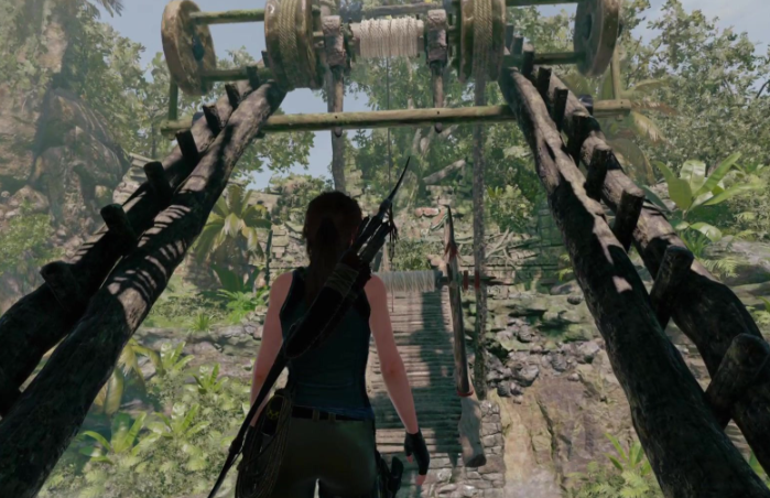 古墓丽影崛起第二关怎么过桥